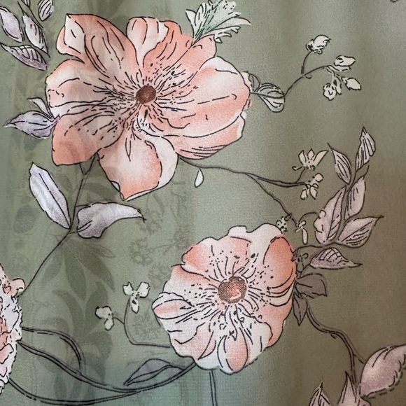 Umgee--Mixed Floral Print Short Sleeve Open Front Kimono size M/L - Picture 6 of 7